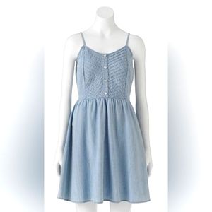 LC LAUREN CONRAD, Chambray Fit & Flare Dress, Size 10.